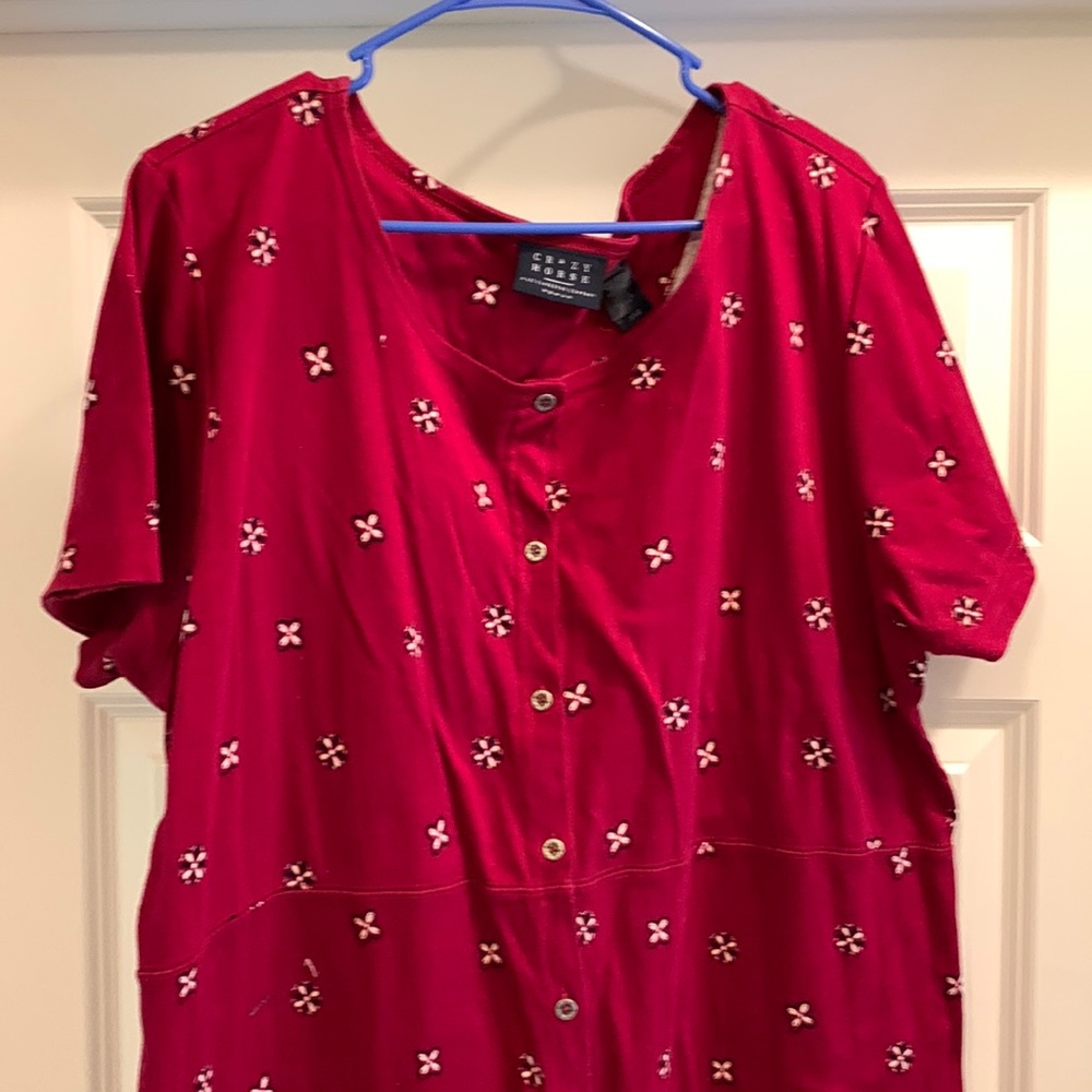 Crazy horse, size 22, heavy knit button-down dress
